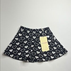 Black and White Mini Skater Skirt